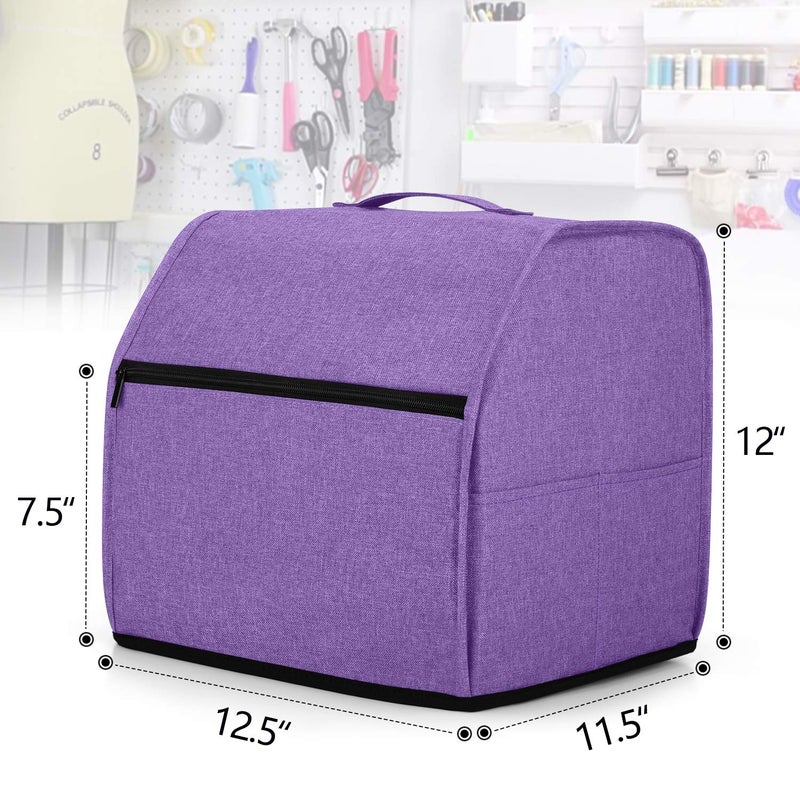 LUXJA Serger Cover with Storage Pockets for Most Standard Overlock Machines (Compatible with Singer and Brother), Purple - Image 5